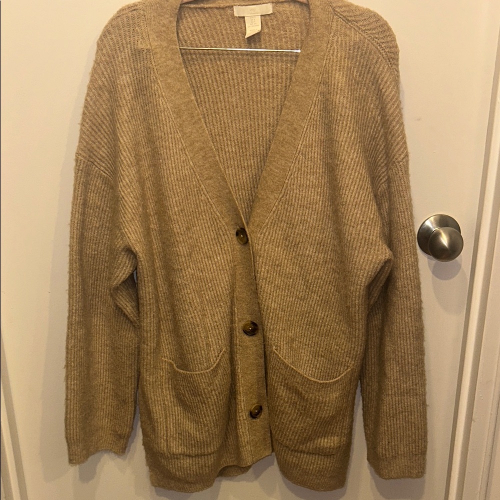 H&M Classic Tan Cardigan Sweater